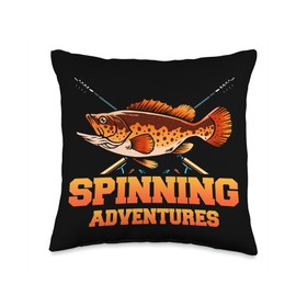 Angler, Fischer, Angel Fish Fish Outifts And Gifts Angel, Angler Fisherman Outfit Bass Fishing Throw Pillow, 16x16, Multicolor