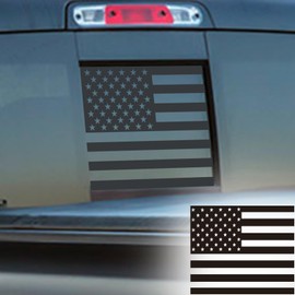 FUTLU USA Flag Decal for Truck Back Window,Car Decal and Sticker,Rear Middle Window American Decal for Pickup Truck,Truck Back Window Decals for Dodge Ram 2009-2024(Black-Ram)