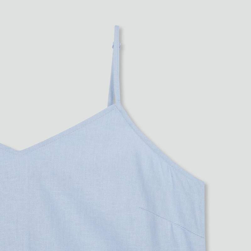 JAJU [JAJU] Light Linen Blended Bustier Dress_Sky Blue