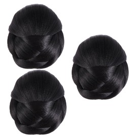 TOVINANNA 3pcs Synthetic Fiber Hair Extension Chignon Bun Wig Hairpiece for Weddings Parties and Daily Use Easy to Wear Adds Volume and Charm for Bridal Girls and Dance