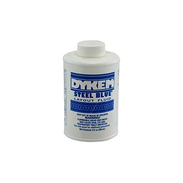 Dykem Layout Fluid Blue, 8 oz. Can and Brush in Cap. Machinist Dye for Metal Layout Work, The Perfect Marking Fluid for Machinist, Metal and Metalworking (1 Each)