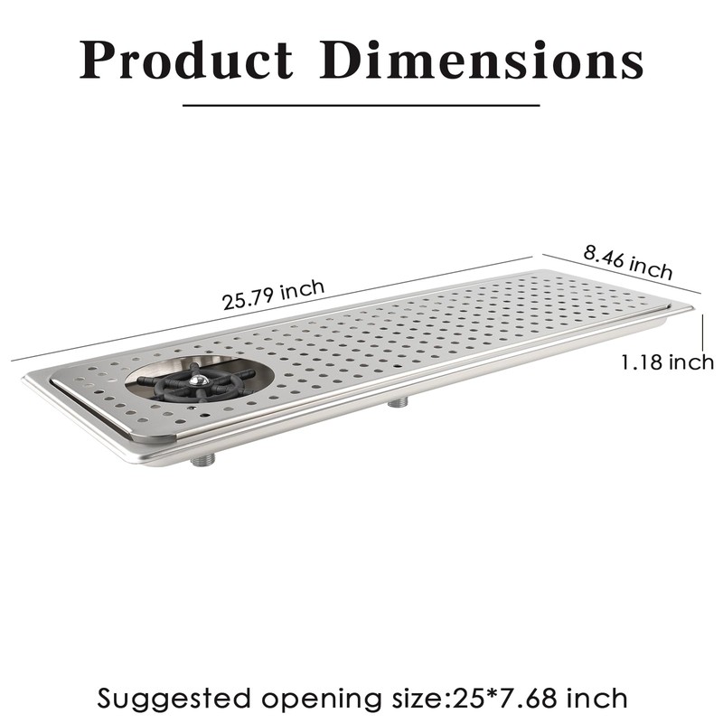 KF28 Silver Stainless Steel Bar Glass Drainage Tray Drip Tray