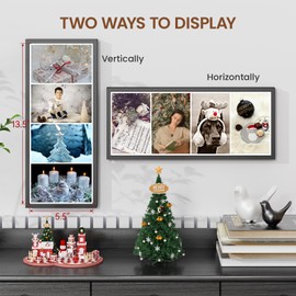 Heimlove 6x14 Metal Picture Frame,Black Aluminum Photo Frames-Real Tempered Glass,Mounting Horizontally or Vertically Decor for Wall-1Pack