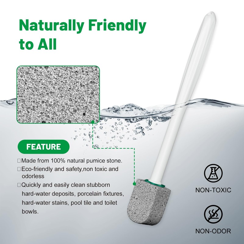 Pumice Stone Toilet Bowl Cleaner,Bathroom Cleaner Brush Toilet Wand Refills