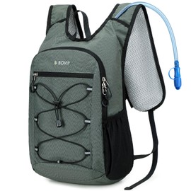 BOVIP Lightweight Hydration Back,15L Multipurpose Hiking Backpack with 1.5L Water Bladder ,Hydro Water Daypack for Cycling Hiking Rave for Men Women