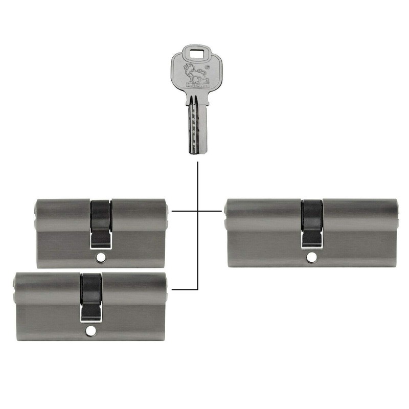 3 x Door Cylinder Lock 60 mm & 70 mm