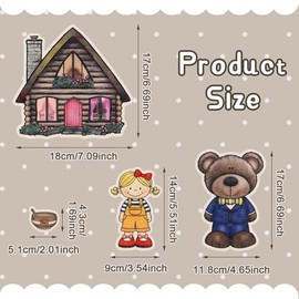 Peryiter 24 Pack Goldilocks and The Three Bears Felt Board Story Sets Precut Flannel Board Figures Stories for Preschool Toddlers Stories Play Activity