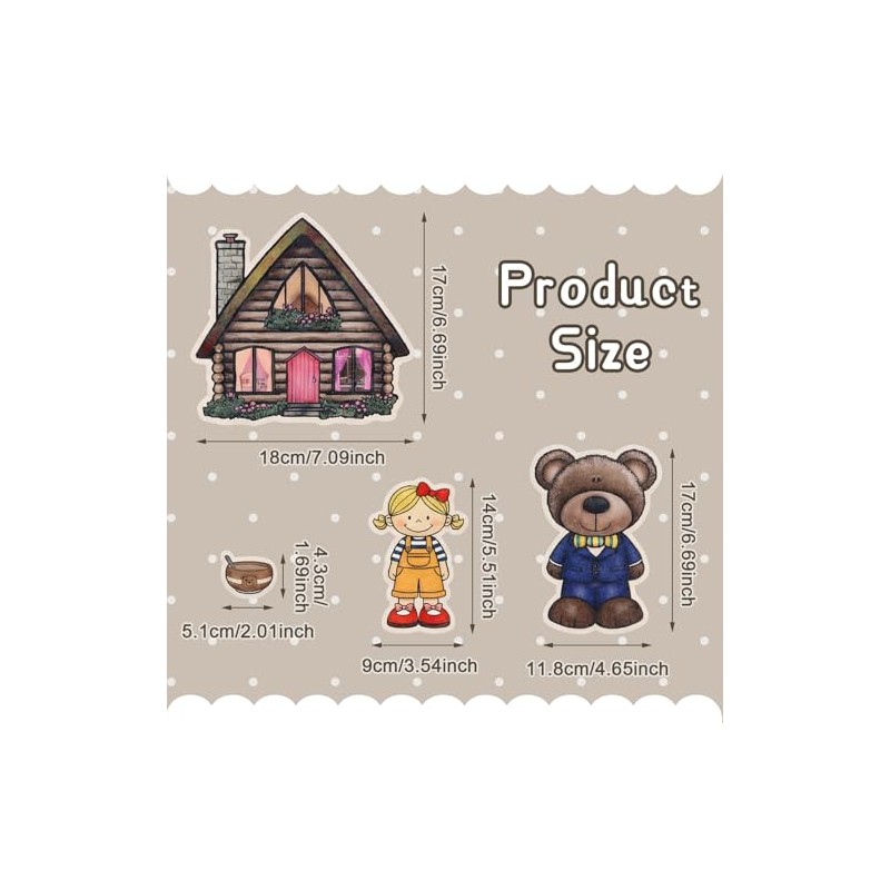 Peryiter 24 Pack Goldilocks and The Three Bears Felt Board