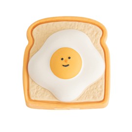 BITE ME Egg Toast Latex Toy, Squeaky Dog Toy, Pet Toy for Small and Medium Dogs, Chew Toy