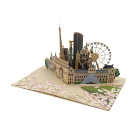 ASVP Shop Paris Skyline Pop-Up Card, Handcrafted 3D Greeting Card Featuring Iconic Landmarks, Card for Friend, Happy Father's Day Card, Birthday Card