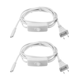 PATIKIL T4 T5 T8 LED Tube Light Power Cord, 2pcs 1.8M / 6FT Extension Cable Wire Connector with on Off Switch for 2 Pin LED Integrated Tube Light Lamp