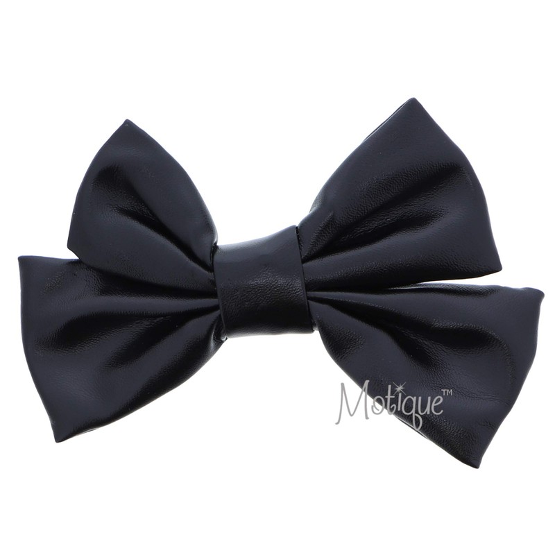 Holiday Hair Bow Shiny Foil 4.75 inch Black