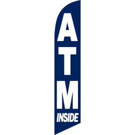 NeoPlex ATM Inside  2 1/2 ft X 11 1/2 ft Windless Swooper Flag (Hardware Not Included)