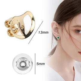 8Pcs Earring Backs for Droopy Ears Adjustable Support Backs Heavy Earring Lifter Anchors Silicone Metal Lifting Solution for Stretched Droopy Ears(2 Silver+1 Gold+1 Silicone)