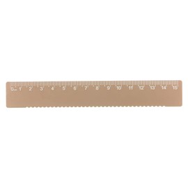 sourcing map Straight Ruler 15 cm Metric Aluminium Alloy Ruler Wave Edge Measuring Tool for Children's Study Classroom Office Wood Brown