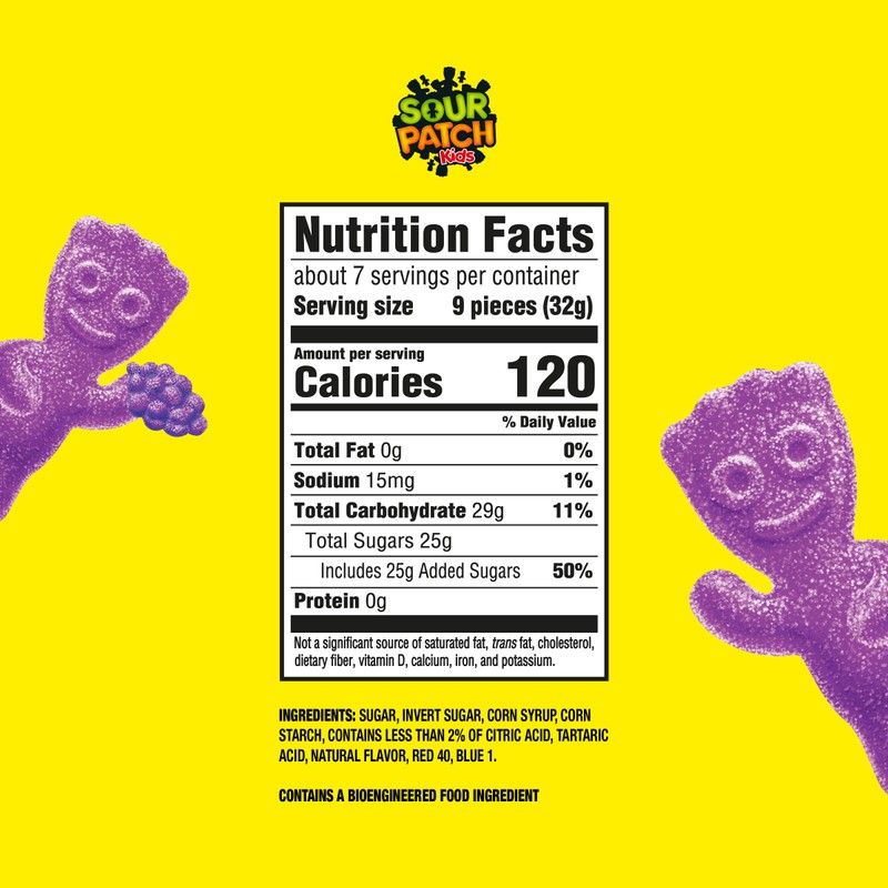 SOUR PATCH KIDS Grape Soft & Chewy Candy, 8.02 oz