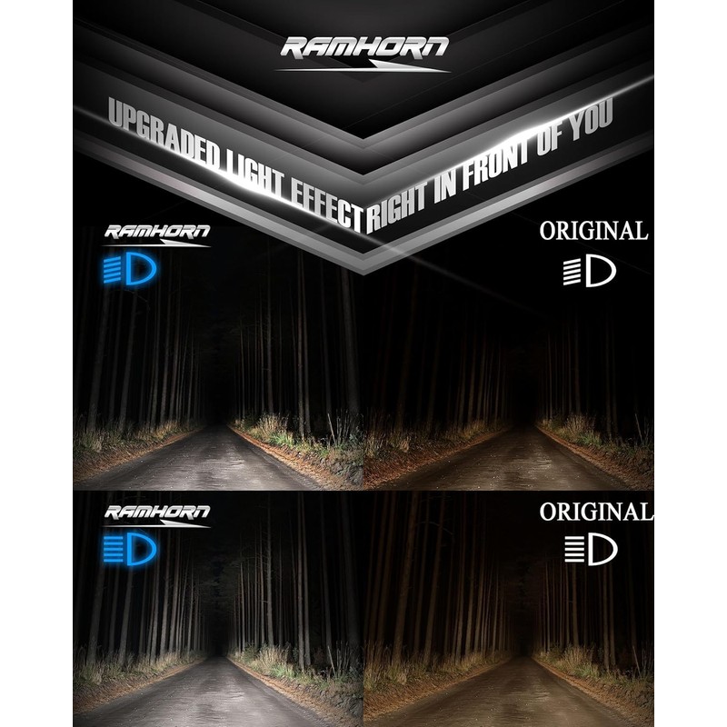 RAMHORN 9005 Light bulbs, 300% brightness Upgraded, 1:1 Mini Size