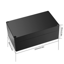 Electronic Connection Box, Waterproof IP65 Junction Box, Surface-Mounted Distribution Box, Mounting Case, Electronic Project Enclosure, Plastic Housing, 158 x 90 x 60 mm, Black (158x90x60mm)