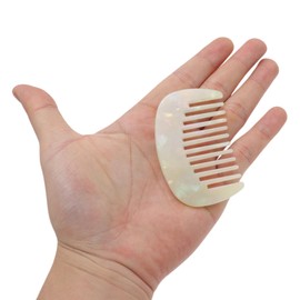 VOCOSTE Wide Tooth Combs for Women, Anti-Static Pocket Size Comb for Thick Curly Hair, Travel Comb, Mini Comb, Wide Tooth Combs for Wet and Dry, Mermaid White