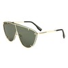 Luxury XL Oversized Retro Shield Aviator Sunglasses (Gold & Black