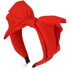 Red Bowknot Headband with Double Layer Bow Hair Care Accessories for Women