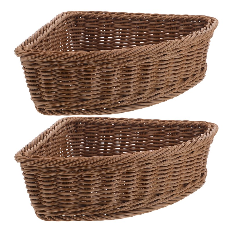 DOITOOL 2pcs Triangular Storage Baskets, Corner Storage Bin Organizer for