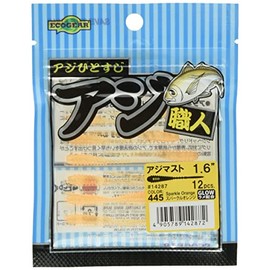 Ecogear #445 Aji Shokunin Series - Aji Must Worm, 1.6 Inches, Sparkle Orange