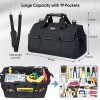 TICONN 16in Tool Bag with Waterproof Soft Bottom, Multi-Pockets Wide