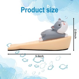 Door Stoppers for Bottom of Door Stops, Door Stop Stoppers Security Decorative, Rubber Door Stopper Wedge Holder to Keep Open Cute Cat Wedge（1 Pack）