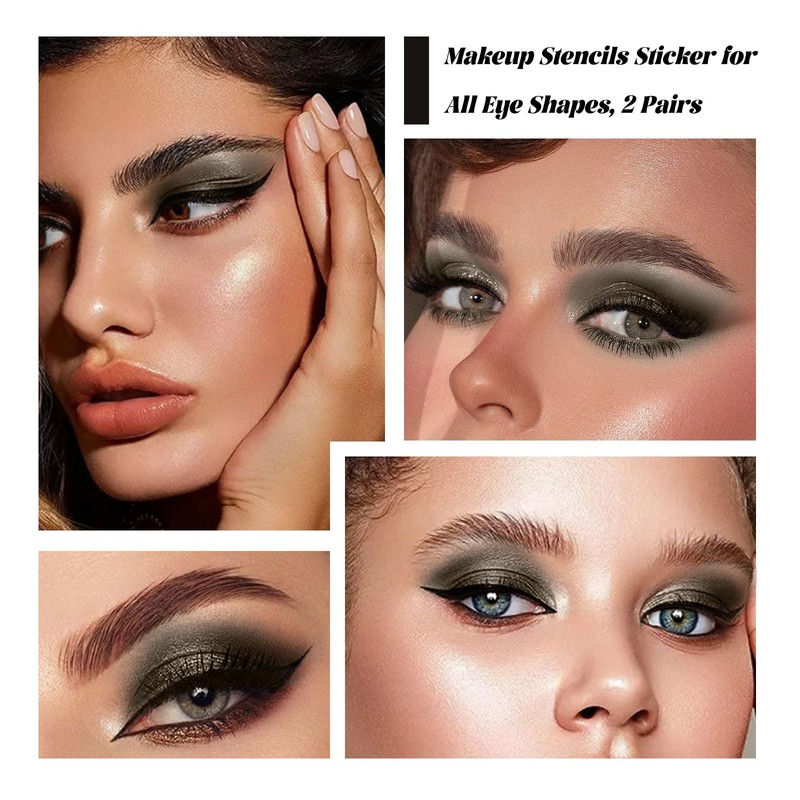 Kinretixia 2 Pairs Eyeshadow and Eyelash Stickers, Lazy Eye Shadow