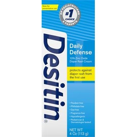 Desitin Desitin Daily Defense Baby Diaper Rash Cream with Zinc Oxide to Treat, Relieve & Prevent diaper rash, Hypoallergenic, Dye-, Phthalate- & Paraben-Free, 4 oz