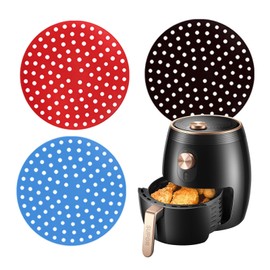 Air Fryer Silicone Liners,3 Pack Reusable Food-Grade Silicone Mat, Non-stick Heat Resistant Air Fryer Accessories (S-Rotundity)