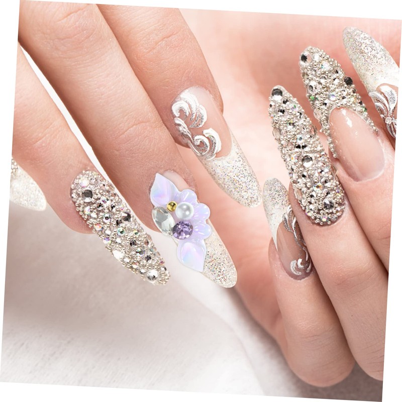 Gatuida 3D Pearl Flower Nail Charms 25pcs Nail Art Decorations