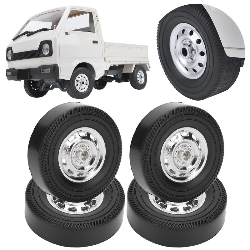 4Pcs Metal Drifting Rubber Wheel Tire Replacement Accessory for WPL