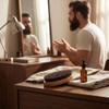 Cepillo Barba Cerdas Naturales Jabalí, Mango Madera Estilo Militar Portátil
