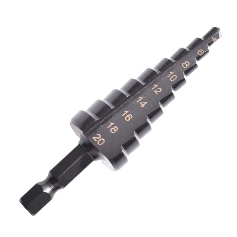 3PCS HSS Cobalt Stepped Drill Bit Set Practical Black Nitride