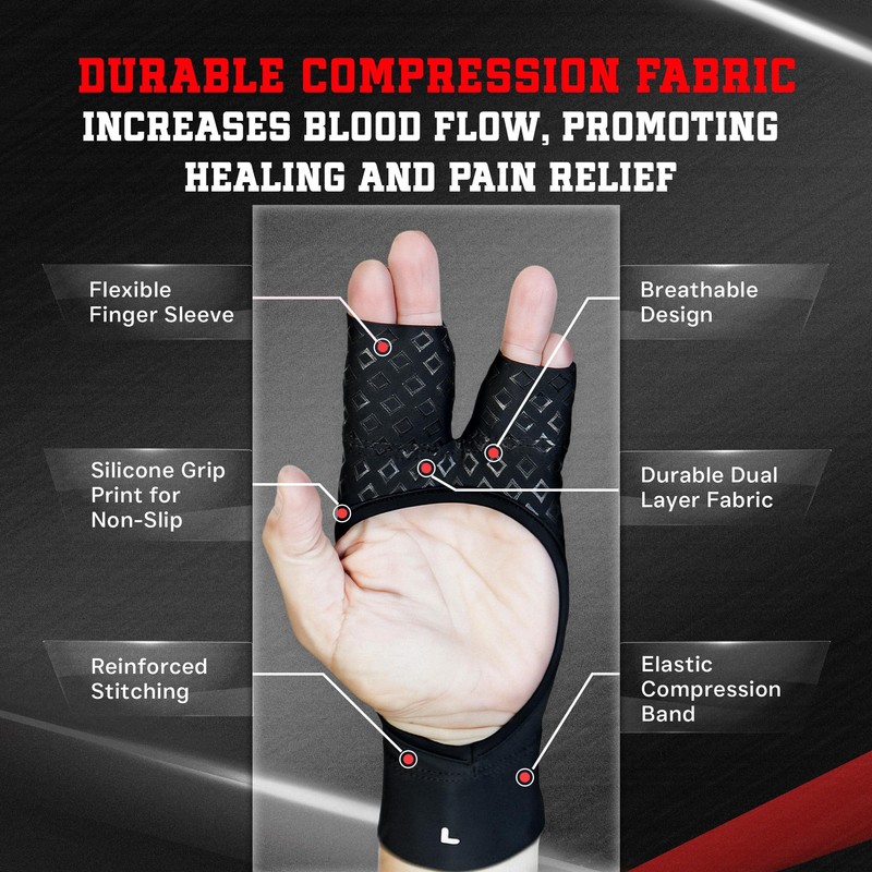 Grappz Finger Support Athletic Compression Gloves – Athletic Buddy Tape