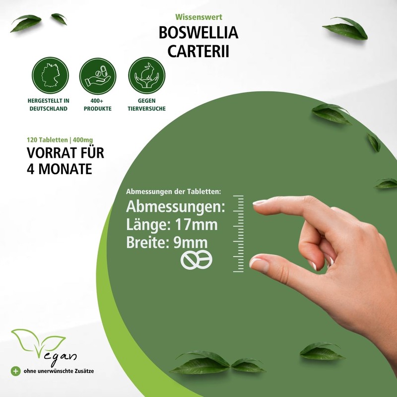 fairvital Boswellia Carterii 400 mg, 120 Vegan Tablets, African Frankincense