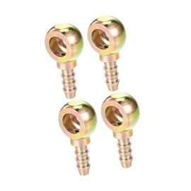 REPAIROCK Banjo Bolt Hose Barb Fitting/Inner Brake Fuel Line Fitting Adapter for Car Motorcycle/Durable Metal 8mm ID 6mm OD / 4 Pcs Bronze Tone Auto Replacement Parts