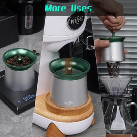 IKAPE 58mm Espresso Powder Receiver Cup, Coffee Powder Receiver Container, Suitable for 58mm Portafilters (Silver)