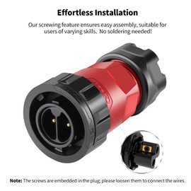 CNLINKO YM-20 2 Pin Screw Connector with IP68 Waterproof Circular Connector, PBT Plastic Housing Quick Plug Aviation Plug, M20 Flange Socket Male/Female (2 Pin)