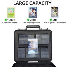 PONYRC Toploader Storage Box for 3" x 4" 35pt Rigid Card, Top Loader Card Storage Hard Case, Sports Card Boxes for Trading Cards, Top Loaders Holder (Holds 280+ Toploaders)