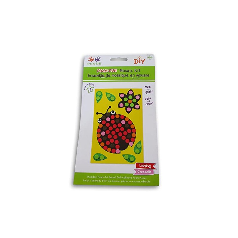Foam Fun Mosaic Kit for Kids - Ladybug - Makes