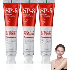 3PCS Sp-8 Probiotics Whitening Toothpaste, Fresh Breath Fresh Mint Flavor Sp-8 Toothpaste, Contiene 4 Probióticos para Blanquear Los Dientes, Elimina El Mal Aliento y Las Manchas En Los Dientes