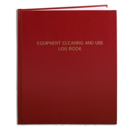 BookFactory Equipment Cleaning and Use Log Book - 120 Pages 8'' x 10'' Red Cover Section Sewn Hardbound (Made in USA)