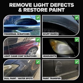 Carfidant Black Scratch and Swirl Remover - Car Scratch Remover for Paint Scratches - Polishing Compound for Cars Kit with Buffer Pad - Buffing Compound for Car Paint Restorer