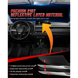 Mekdghro Custom Fit Windshield Sun Shade for Dodge Charger 2006-2010, Foldable, Easy to Install & Store, Full Coverage, 210T Reflective Fabric, Blocks 99% of UV Rays