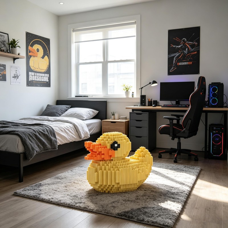 FUYOUSHUN Large Yellow Duck Building Block Set, Cute Mini Duck