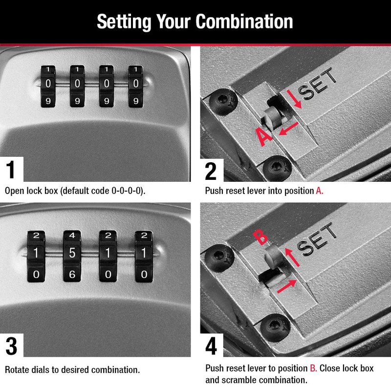 Master Lock Heavy Duty Wall Mount Key Lock Box, Holds