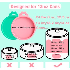 Comtim 4 Pack Can Covers for Dog Food Cans, Silicone Pet Dog Food Can Covers Lids for 13 oz 12.5 oz 13.5 oz Cans...or Cat Food Cans 6 oz, Reusable Can Toppers Can Saver Covers for Canned Goods